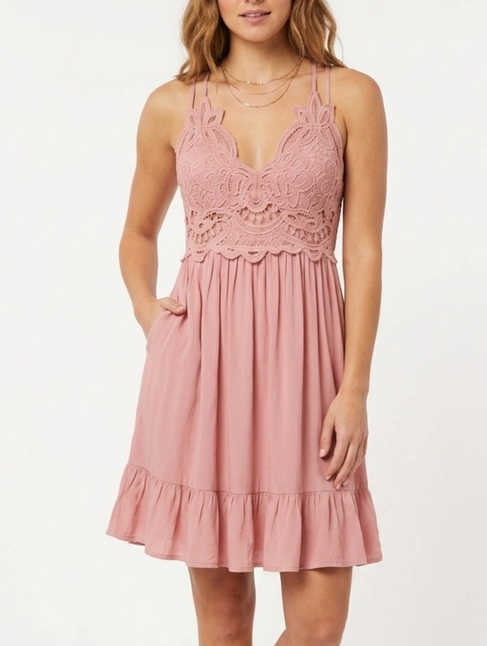NWT Altard state Lace Bodice Pink Dress